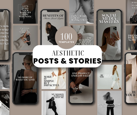 100 Aesthetic Social Media Posts & Stories