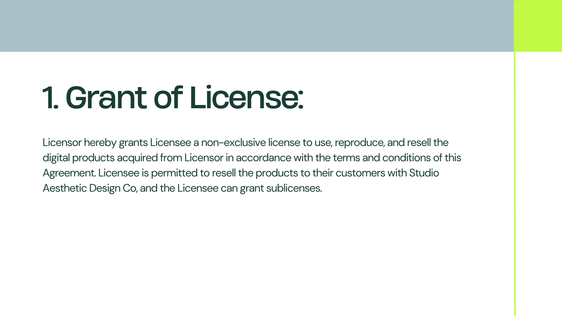 Commercial License Agreement - Grace Favorites